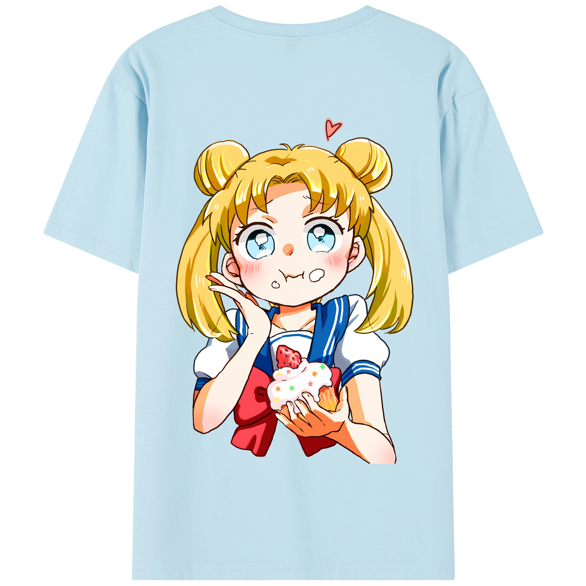 （画像用） 美少女戦士セーラームーン 愛野 美奈子 あいの みなこ Sailor Moon Aino Minako 綿100％半袖Tシャツ（背面プリント）